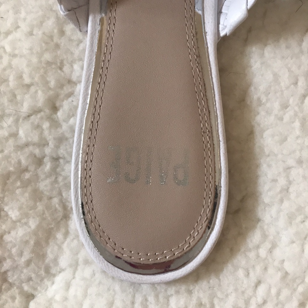 Paige | Alana Woven White Leather Mules Size 7.5 - Picture 5 of 7